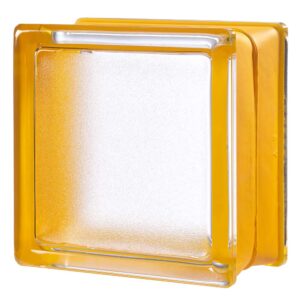 Quality Glass Block 6x6x3 MyMiniGlass Apricot