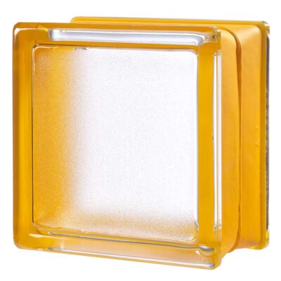 Quality Glass Block 6x6x3 MyMiniGlass Apricot