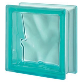 Quality Glass Block Q19 Pegasus Turquoise Wave