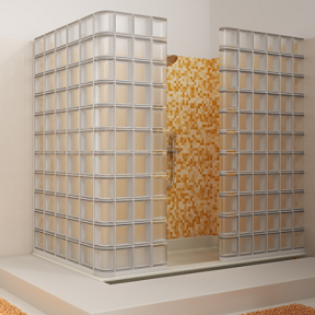 Quality Glass Block Premier Series Corner Glass Block Wall Kit