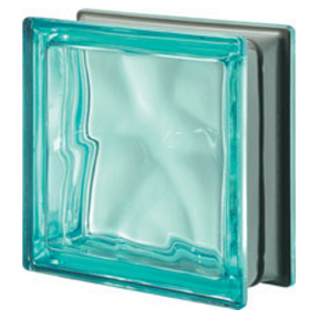 Quality Glass Block Q19 Turquoise Metalized