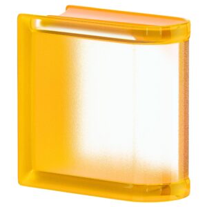 Quality Glass Block 6x6x3 Apricot Linear End Block Arctic Glass Block