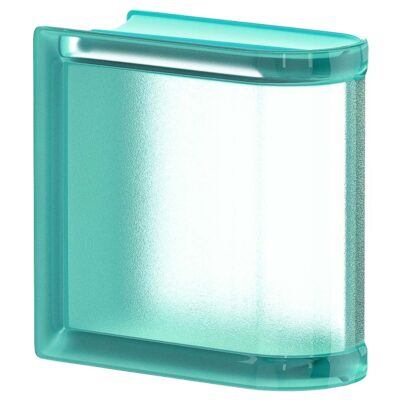 Quality Glass Block 6x6x3 Mint Linear End Block Arctic