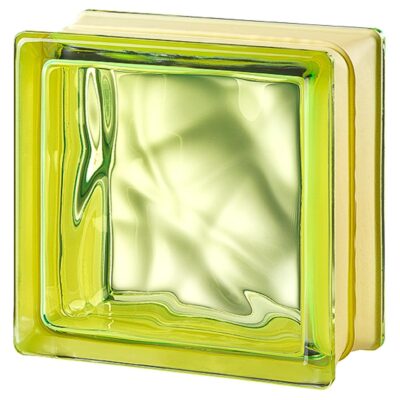 Quality Glass Block 6x6x3 Very Natural Green Nubio Glass Block