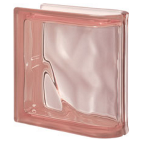 Quality Glass Block Linear End Block Pink Wave Pegasus