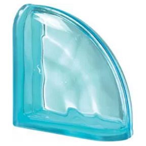 Quality Glass Block Curvo Double End Block Aqua Wave Pegasus
