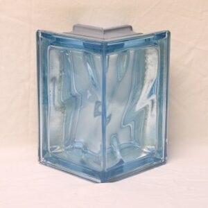 Quality Glass Block Sharp Corner 90 Aqua Metalized Wave Pegasus