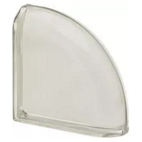 Quality Glass Block Curvo Double End Block Bianco Metalized Pegasus