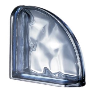 Quality Glass Block Curvo Double End Block Blue Wave Metalized Pegasus