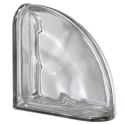 Quality Glass Block Curvo Double End Block Neutro Wave Metalized Pegasus