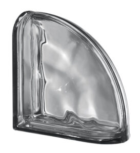 Quality Glass Block Curvo Double End Block Nordica Wave Metalized Pegasus