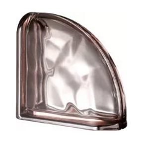 Quality Glass Block Pink Metalized Wave Curvo Double End Block Pegasus