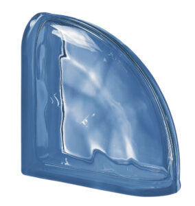 Quality Glass Block Curvo Double End Block Blue Wave Pegasus