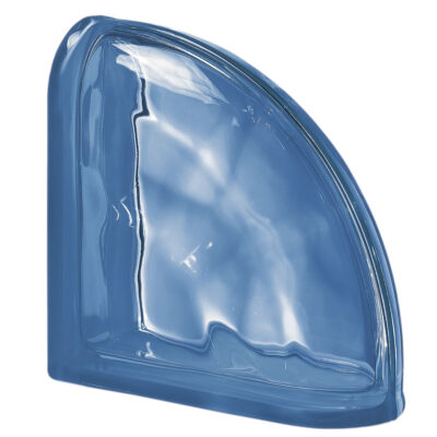 Quality Glass Block Curvo Double End Block Blue Wave Pegasus
