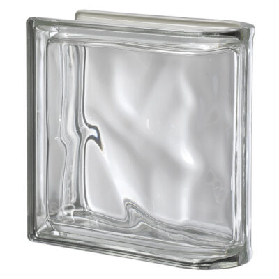 Quality Glass Block Linear End Block Neutro Wave Metalized Pegasus