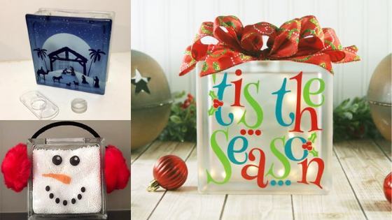 7 Christmas Inspired Craft Glass Block Projects - Quality Glass Block