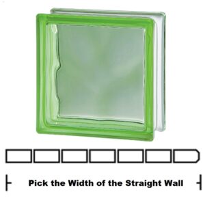 Green Wave Straight Glass Block Wall Kits
