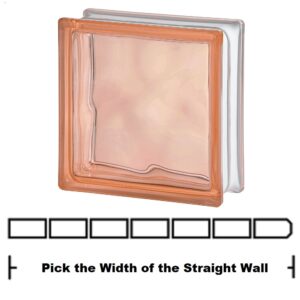 Pink Wave Straight Glass Block Wall Kits