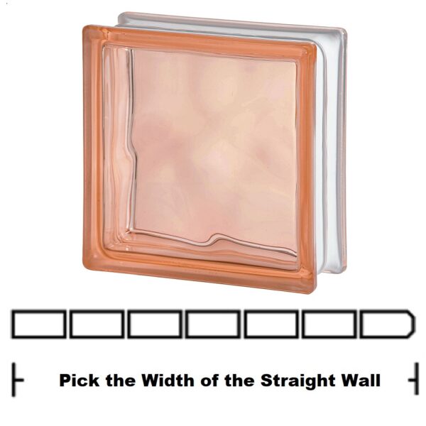 Pink Wave Straight Glass Block Wall Kits