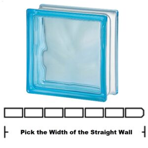 Azure Wave Straight Glass Block Wall Kits