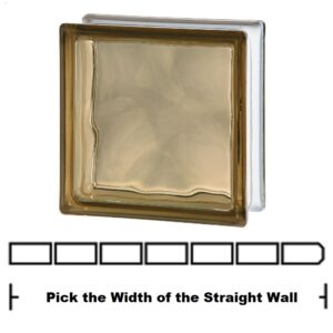 Brown Wave Straight Glass Block Wall Kits