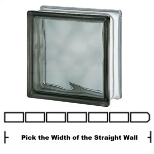 Grey Wave Straight Glass Block Wall Kits